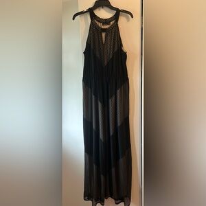 Apt. 9 Mitred Shadow Stripe halter Maxi Dress